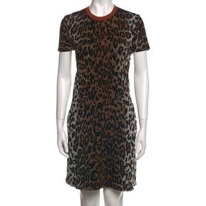 STELLA McCARTNEY Animal Print Knit Mini A-line Dress XS /  IT38